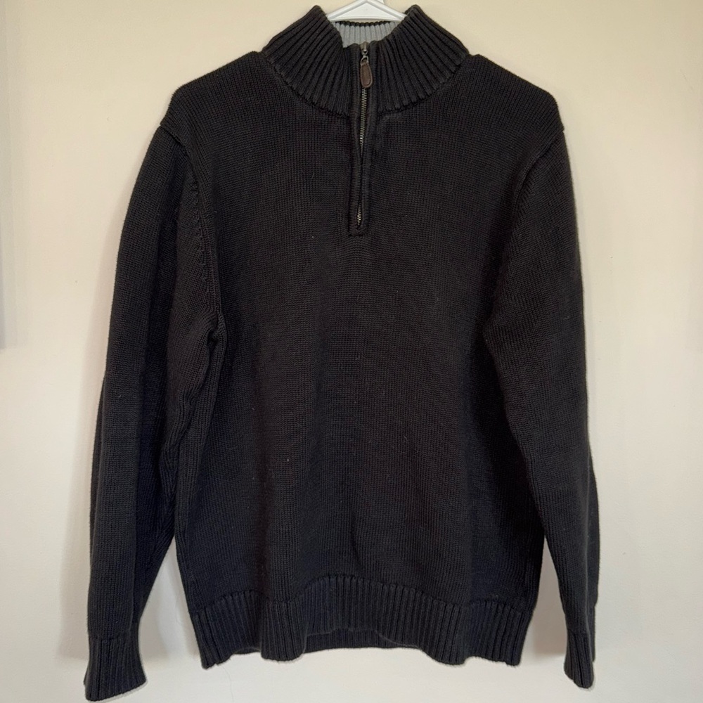 L.L. Bean Black Zip-Up Sweater